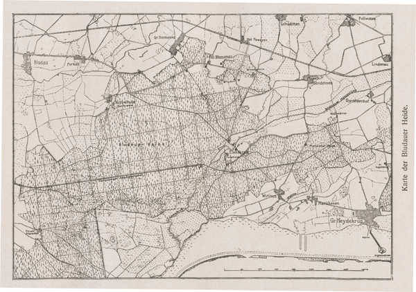 Bludau Kr. Samland, Karte der Bludauer Heide
