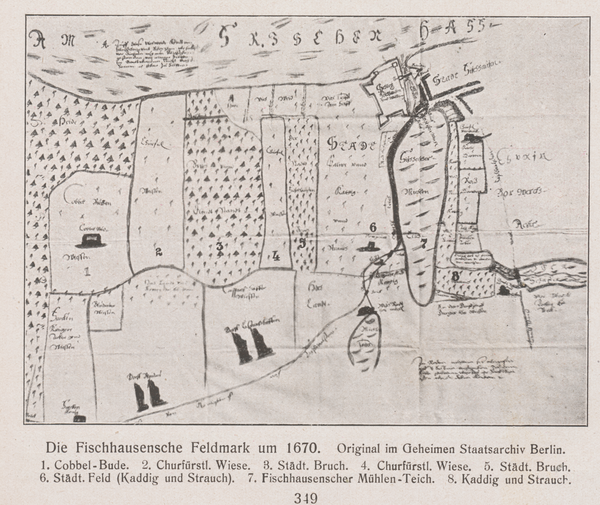 Fischhausen, Stadt, Die Fischhausensche Feldmark um 1670