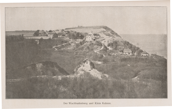 Klein Kuhren, Ortsansicht und der Wachbudenberg