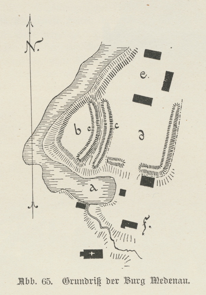 Medenau, Grundriss der Burg Medenau