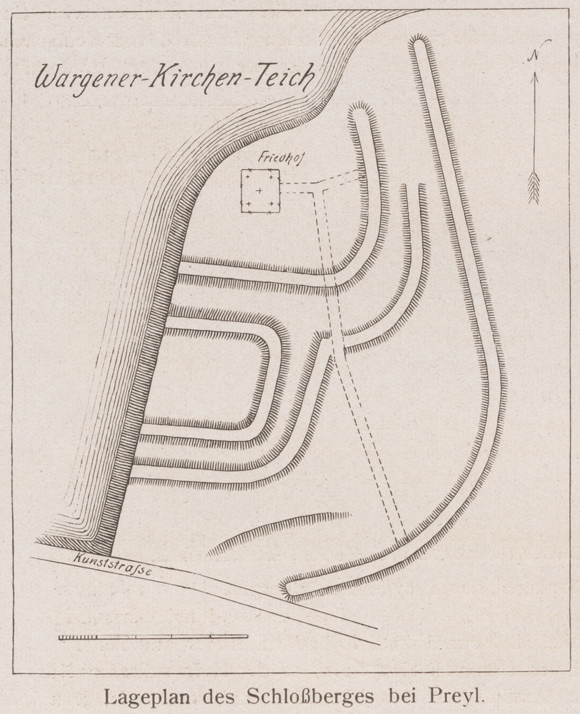 Preyl, Lageplan des Preyler Schloßberges