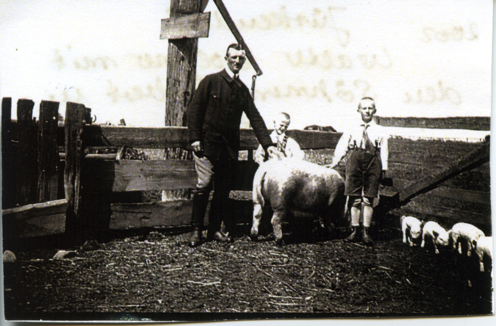 Jürkendorf, Hof Doepner, Walter Doepner mit den Söhnen Herbert und Hans