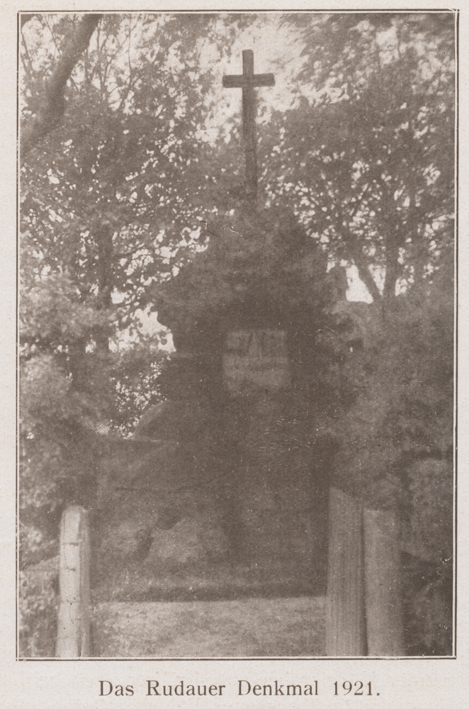 Rudau Kr. Samland, Das Rudauer Denkmal 1921