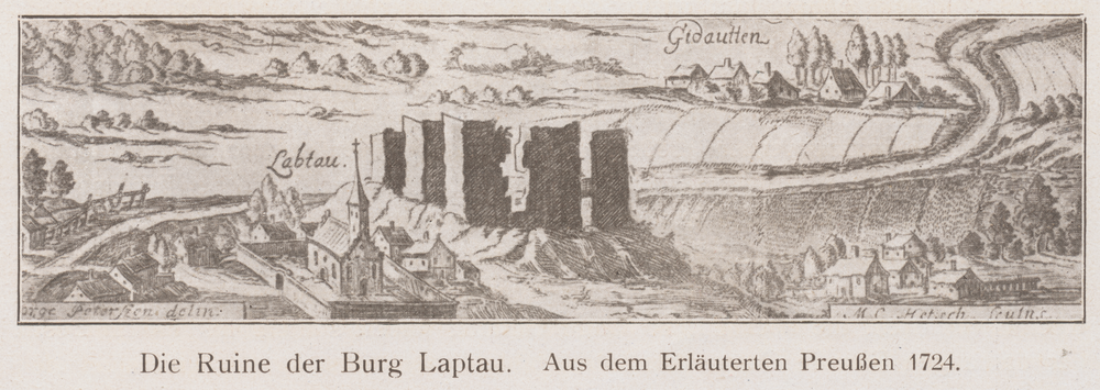 Laptau, Ruine der Burg Laptau