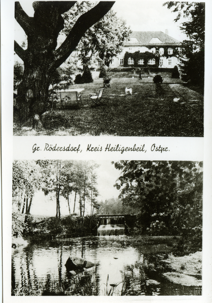 Groß Rödersdorf, Gutspark mit Gutshaus, Schleusenstauwerk zum Mühlenteich