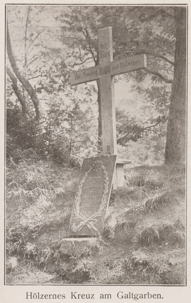 Galtgarben, Hölzernes Kreuz am Galtgarben