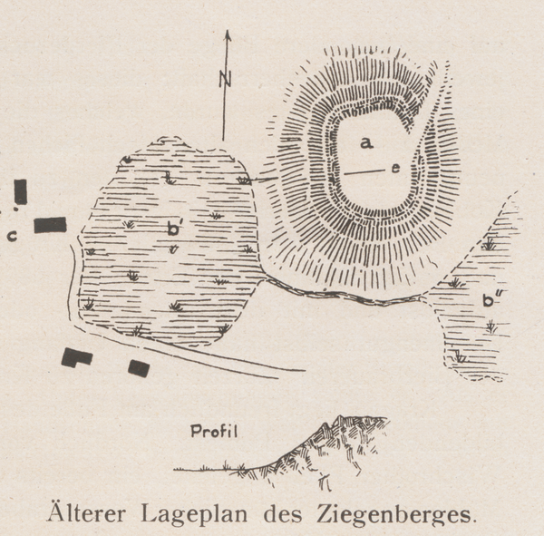 Der Schanzen- oder Ziegenberg nodöstlich des Ortes Ziegenberg Kr. Samland, Älterer Lageplan