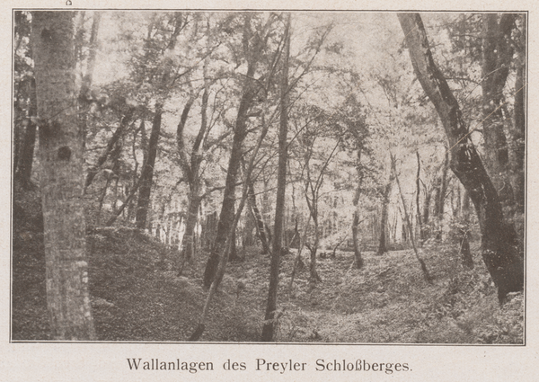 Preyl, Wallanlagen des Preyler Schloßberges