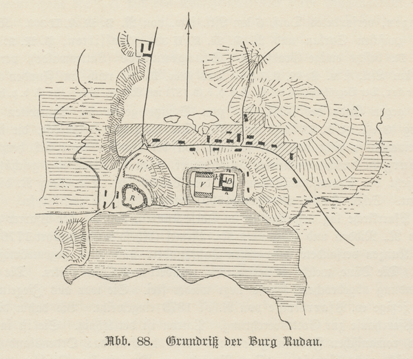 Rudau Kr. Samland, Grundriss der Rudauer Burg