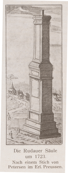 Rudau Kr. Samland, Die Rudauer Säule um 1723
