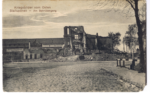 Stallupönen, Güterstraße, am Bahnübergang, Holzhandlung Louis Kleinschmidt